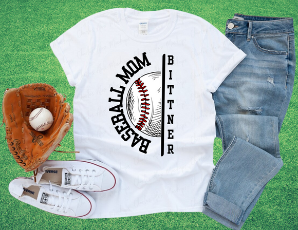 Baseball Mom Custom Name T Shirt