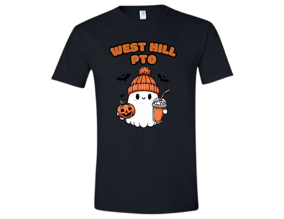 WHE Black T Shirt - WHE PTO Spooky Ghost T Shirt  Adult