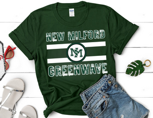 New Milford Greenwave School and Town Spirit T Shirt
