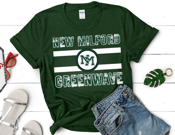 New Milford Greenwave School and Town Spirit T Shirt