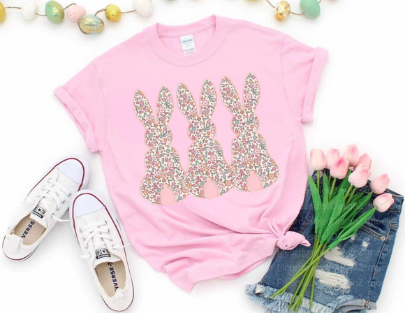 Wholesale Easter Bunny Floral T Shirt Spring 2025 Apparel