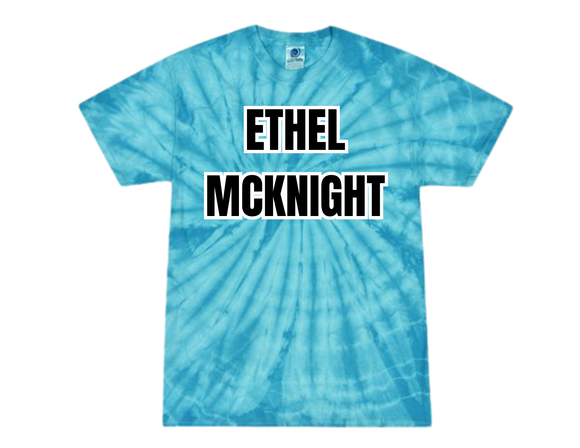 EMK Tie Dye T Shirt Spider Turq - Ethel McKnight in Black- Youth & Adult