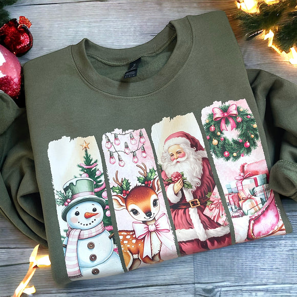 Wholesale A Vintage Christmas Sweatshirt - Mil Green