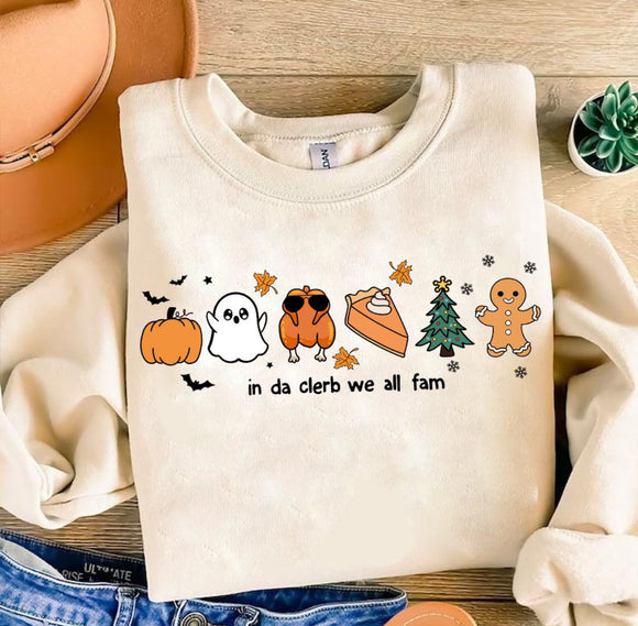 Wholesale In Der Club we all Fam Christmas Sweatshirt - sand