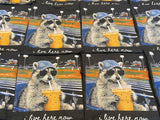 I Live Here Now Racoon Baseball Dark Heather Tultext T Shirt