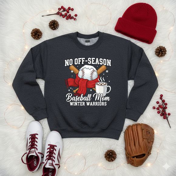 Baseball Mom No Off Season Graphic Sweatshirt
