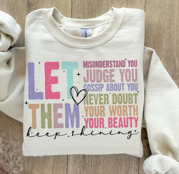 Wholesale Let Them Positive Affirmation Sweatshirt Sand