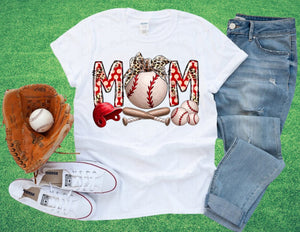 Baseball Mom Bow T Shirt