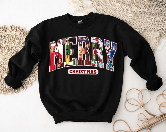 (Wholesale Merry Christmas Movie Sweatshirtin black