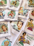 Wholesale | 6 pcs | Assorted Snarky Kitchen Towels Vintage Ladies