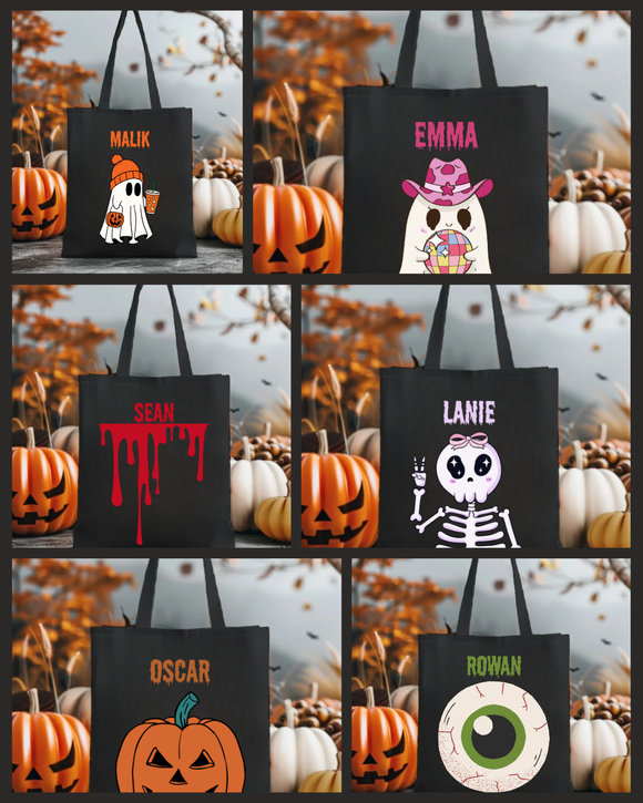 WS Halloween Candy Trick or Treat Tote Bag Personalized with Name