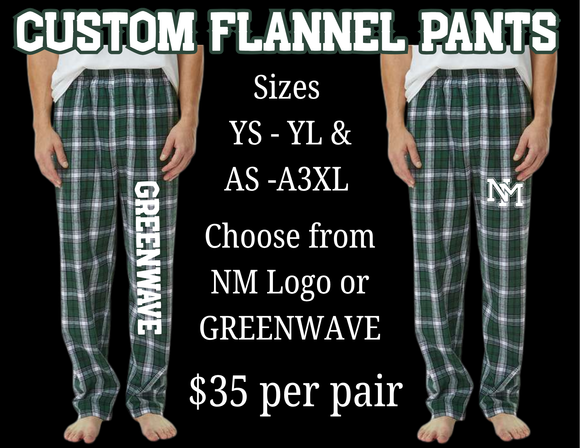 NMYBBSB Green/White GREENWAVE Flannel PJ Pants