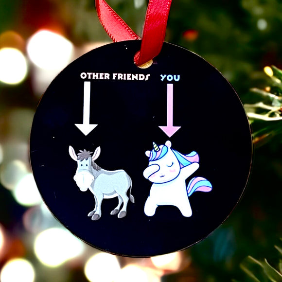 Wholesale | 3 | Unicorn Donkey Funny Friend Ornament