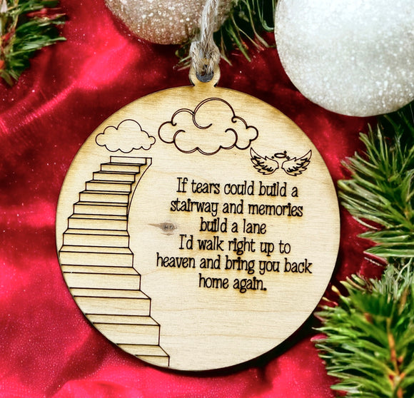 Wholesale Stairway to Heaven Wood Engraved Christmas Ornament