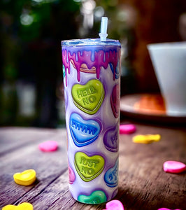 Wholesale |4| 3D Conversation Hearts Anti Valentines Day Tumblers
