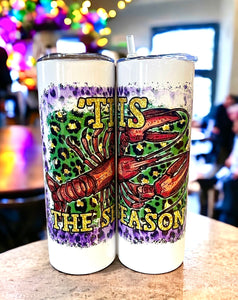 Wholesale |4| Tis the Season Mardi Gras Crawfish Tumblers