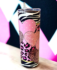 Wholesale |4| Valentine's Heart and Zebra Print Tumblers