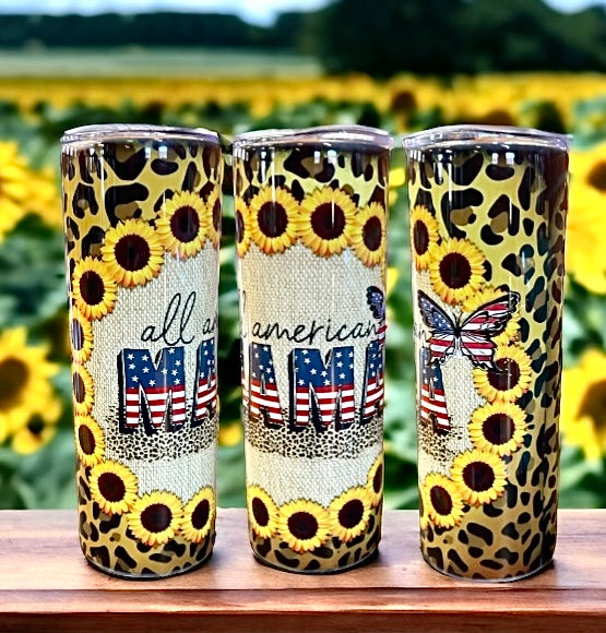 Wholesale |4| All American Mama Sunflower Mother's Day Tumblers