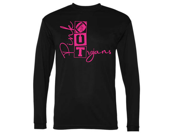 TRO Pink Out Trojans Long Sleeve Dryfit T - Youth & Adult