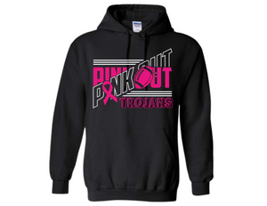TRO Pink Out Trojans Block Hoodie - Youth & Adult