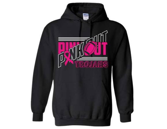 TRO Pink Out Trojans Block Hoodie - Youth & Adult