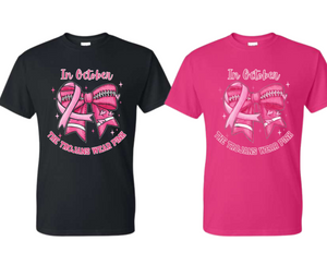 TRO In October the Trojans wear Pink T Shirt - Youth & Adult