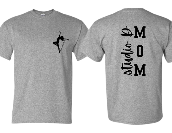 STU Studio D Dance Mom with Custom Name T Shirt Sport Gray - Youth & Adult