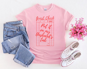 Wholesale Put it on my Husband's Tab T Shirt-Pink