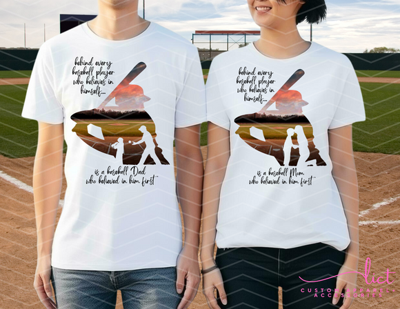 Baseball Dad Baseball Mom T Shirt Gift for Mother's Day and Father's Day