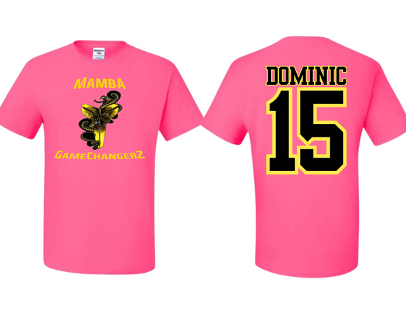 MB Unisex Hot Pink T Shirt Mamba Gamechangerz Adult & Youth