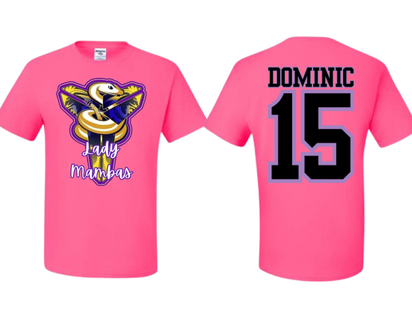 MB Unisex Hot Pink T Shirt Lady Mambas Adult & Youth