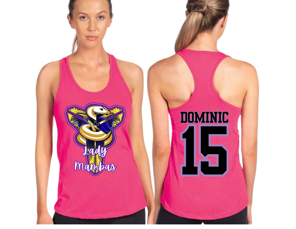 MB Ladies Raspberry Tank Top Lady Mambas Adult