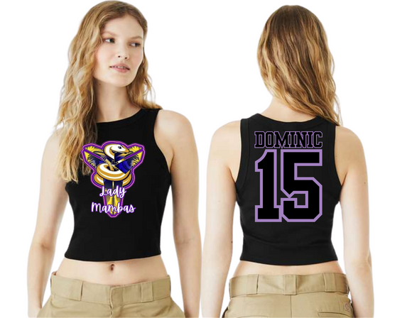 MB Ladies Black Crop Top Lady Mambas Adult