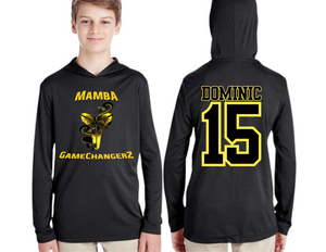 MB Unisex Black Performance Dryfit Hooded Long Sleeve T Mamba Gamechangerz Adult & Youth