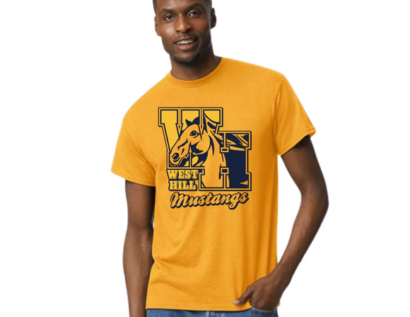 WHE Gold T Shirt - WHE Logo Youth & Adult