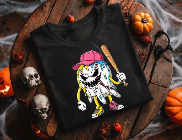 Baseball Drip Player Halloween Graphic T Shirt