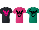 BULL New Milford Bulls Logo T Shirt - Adult and Youth - Multi Color Choices