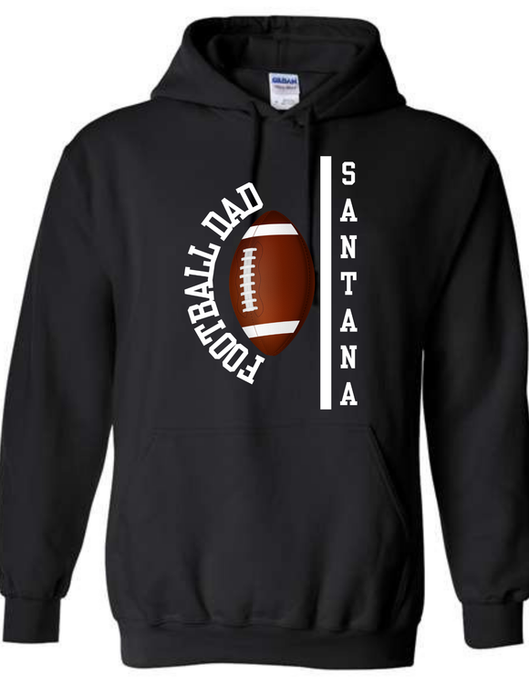 BULL Football Custom Name Hoodie - Adult and Youth - Black