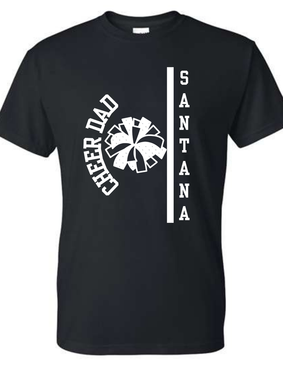 BULL Cheer Custom Name T Shirt - Adult and Youth - Black