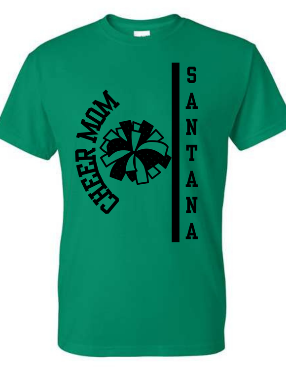 BULL Cheer Custom Name T Shirt - Adult and Youth - Green