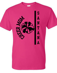 BULL Cheer Custom Name T Shirt - Adult and Youth - Pink