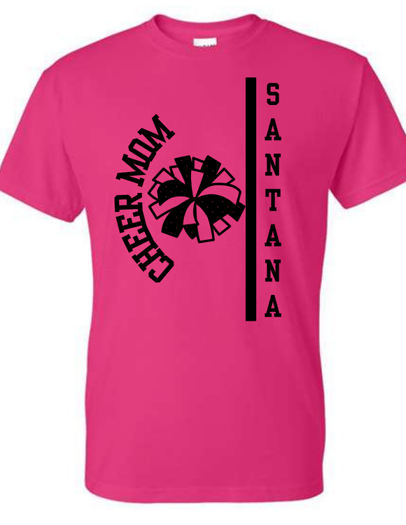 BULL Cheer Custom Name T Shirt - Adult and Youth - Pink