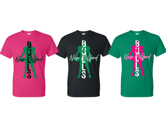 BULL New Milford Bulls BULLS PLAYER T Shirt - Adult and Youth - Multi Color Choices