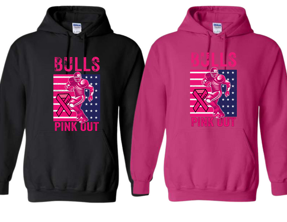 BULL Pink Out BULLS Flag Hoodie - Youth & Adult