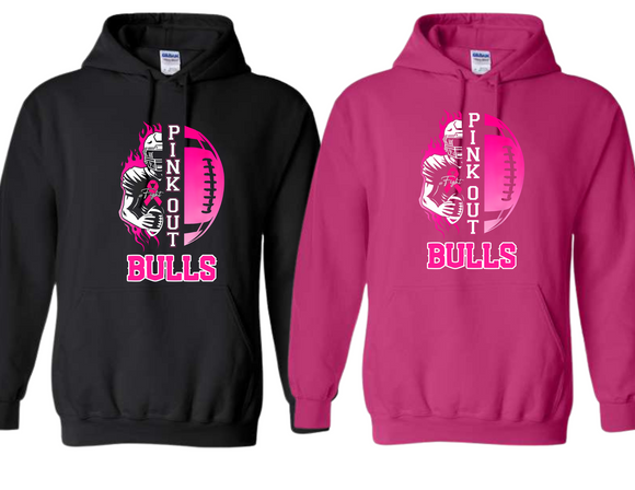 BULL Pink Out BULLS Football Player Hoodie - Youth & Adult