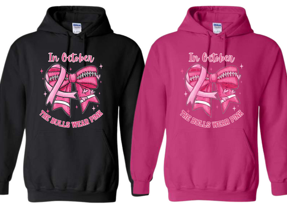 BULL In October the Bulls Wear Pink Hoodie - Youth & Adult