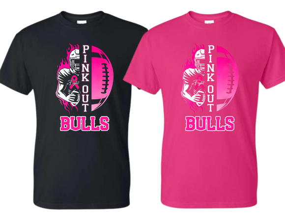 BULL Pink Out Bulls Football Player T Shirt - Youth & Adult