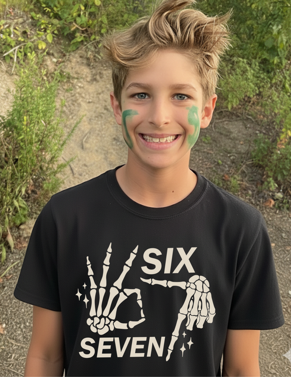 Youth 67 Skeleton Hand T-Shirt – Trending Graphic Tee