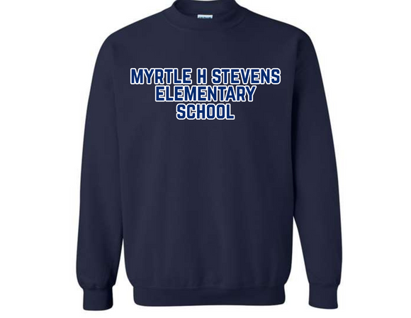 MHS Myrtle H Stevens Full Name Sweatshirt Navy - Youth & Adult