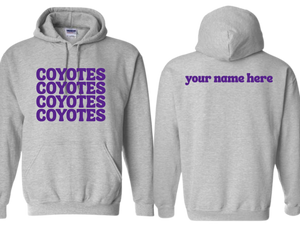 ADNE Sport Gray Hoodie Coyotes Repeat on Front- Youth & Adult